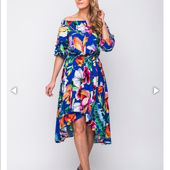 Joseph Ribkoff floral high low dress NWT Sz 4 - Picture 1 of 6